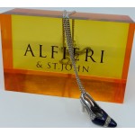 Alfieri St John - 18k  White   Gold Diamond Blue Lapis Necklace